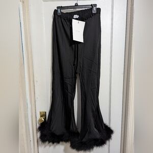 NWT Sleeper Boudoir Wide Leg Pants w/Feathers